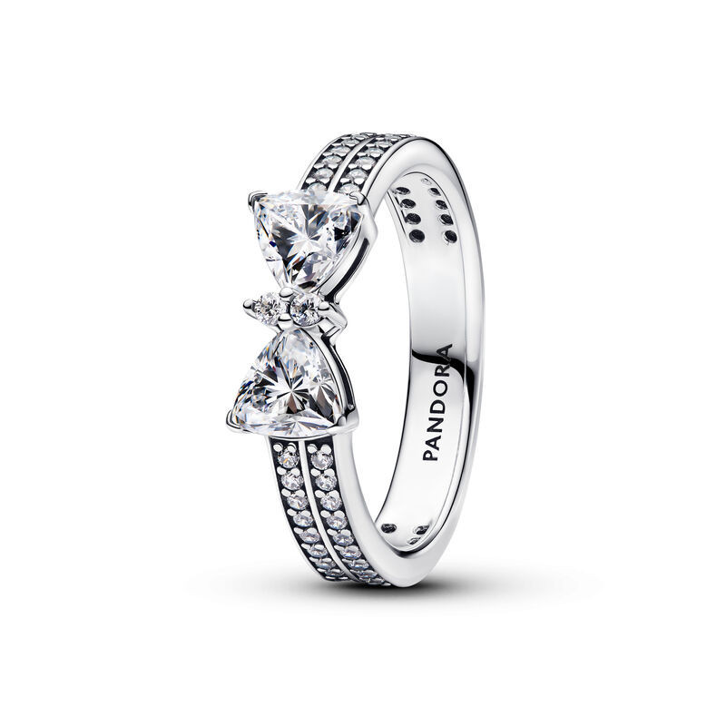 Pandora Sparkling Bow Double-row Ring | Ben Bridge Jeweler