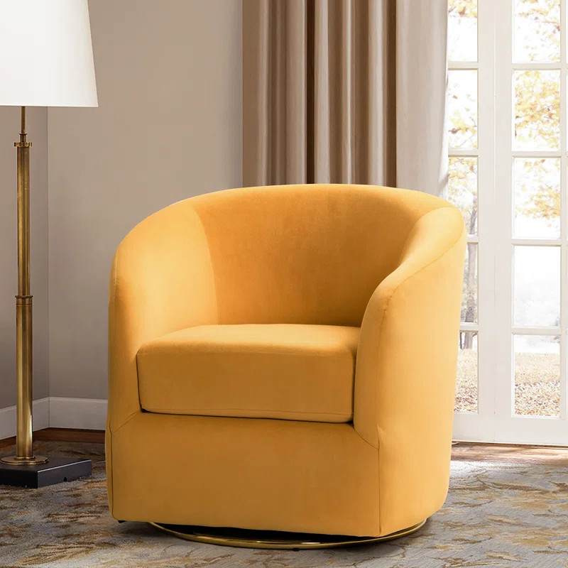 Holden 31.5" Wide Velvet Swivel Barrel Chair | Wayfair Professional