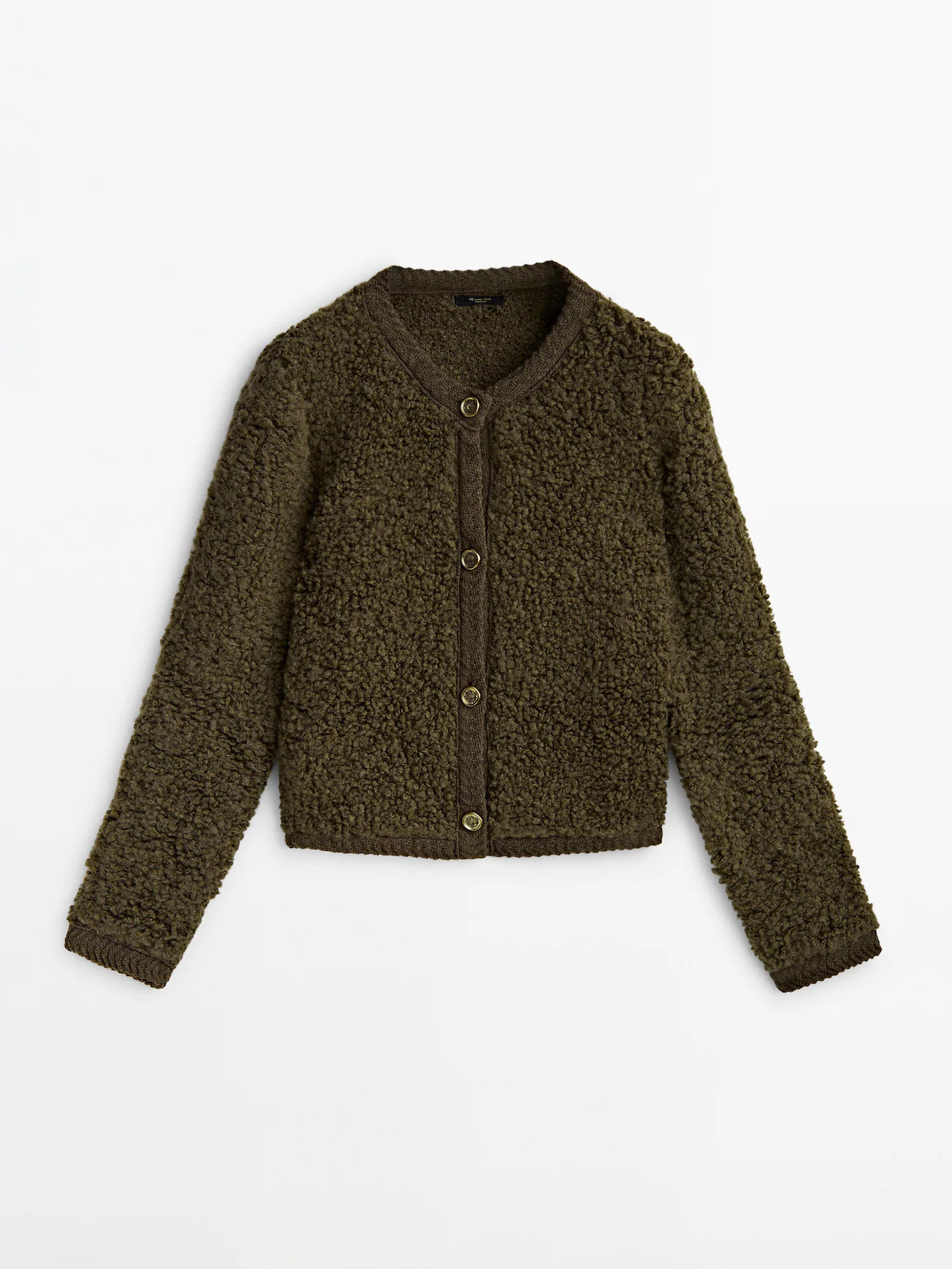 Bouclé knit cardigan with buttons | Massimo Dutti DE