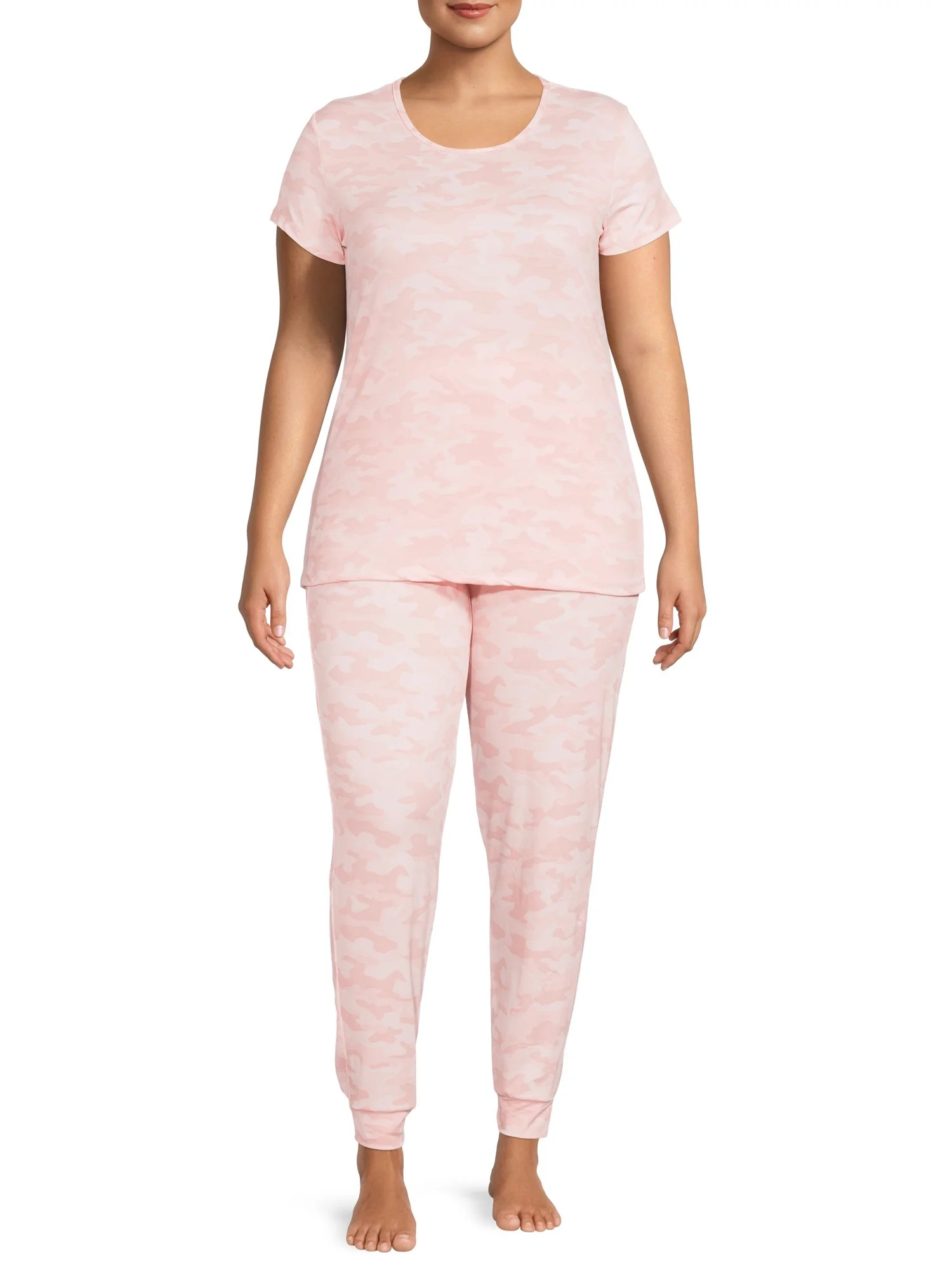 Catherine Malandrino Women's Short Sleeve Jogger Set | Walmart (US)