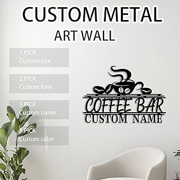 Custom Coffee Bar Sign,Personalized Coffee Bar Decor, Signs for Cafe, Kitchen,Home Bar,Housewarmi... | Amazon (US)