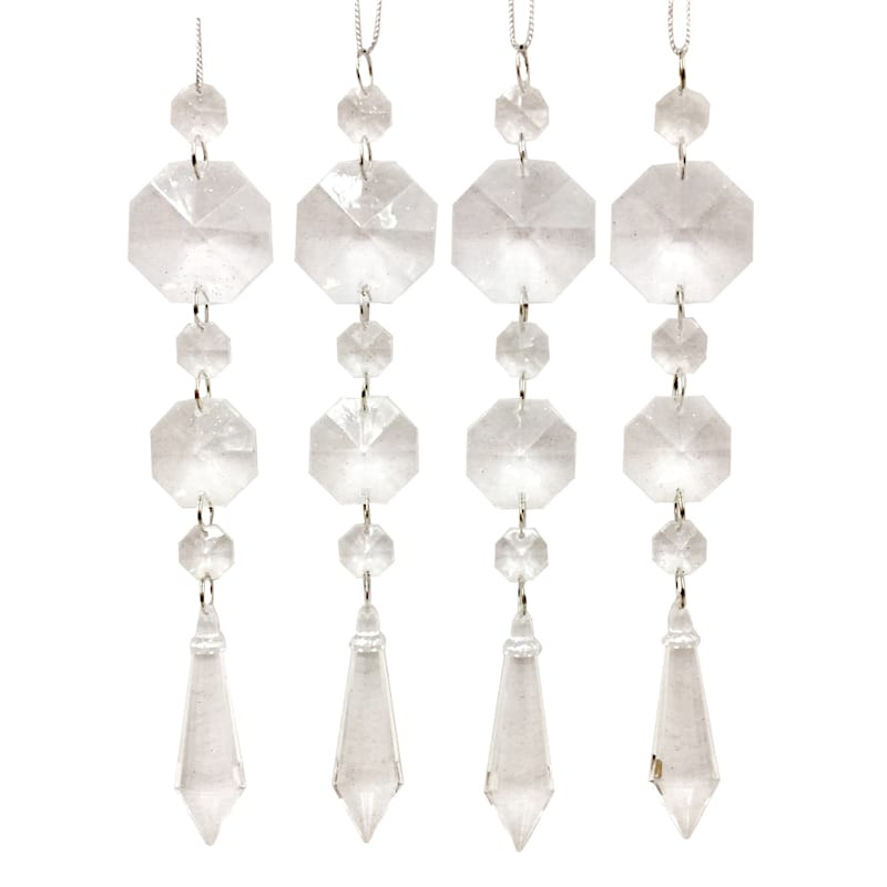 Found & Fable 4-Piece White Icicle Dangle Ornaments | At Home