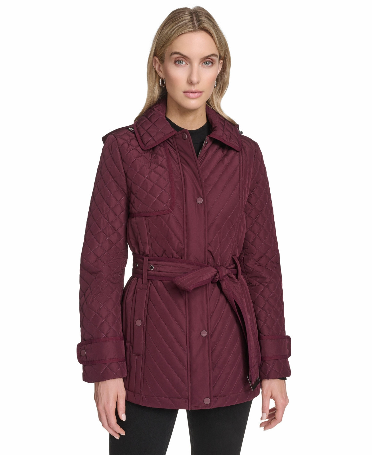 Andrew Marc Women's Brinklee Quilted Jacket - Aubergine | Macy's