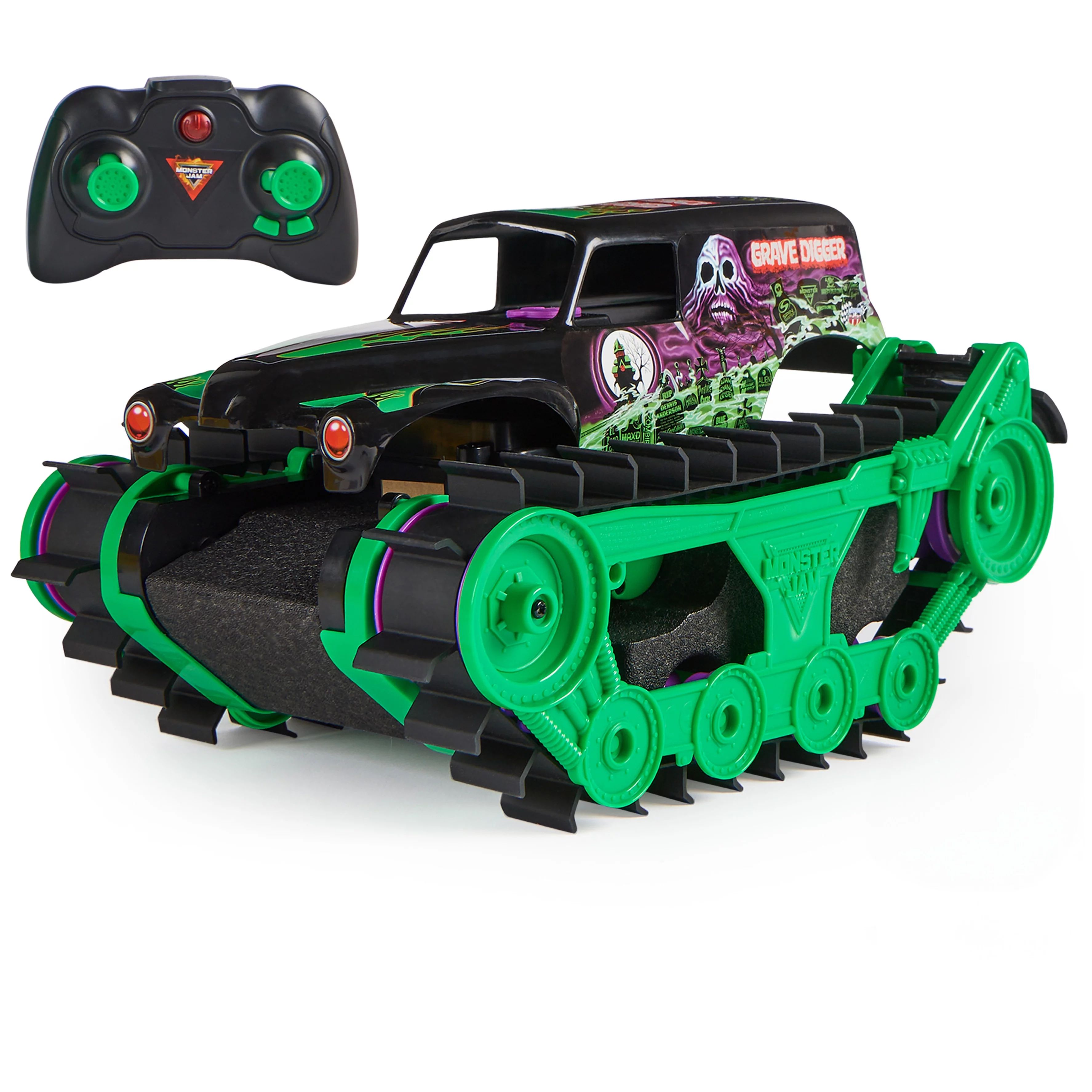 Monster Jam, Grave Digger Trax All-Terrain Remote Control Outdoor Vehicle, 1:15 Scale | Walmart (US)