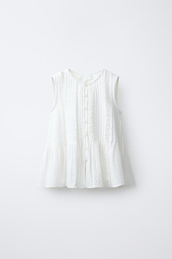 PINTUCK LACE SHIRT | Zara US