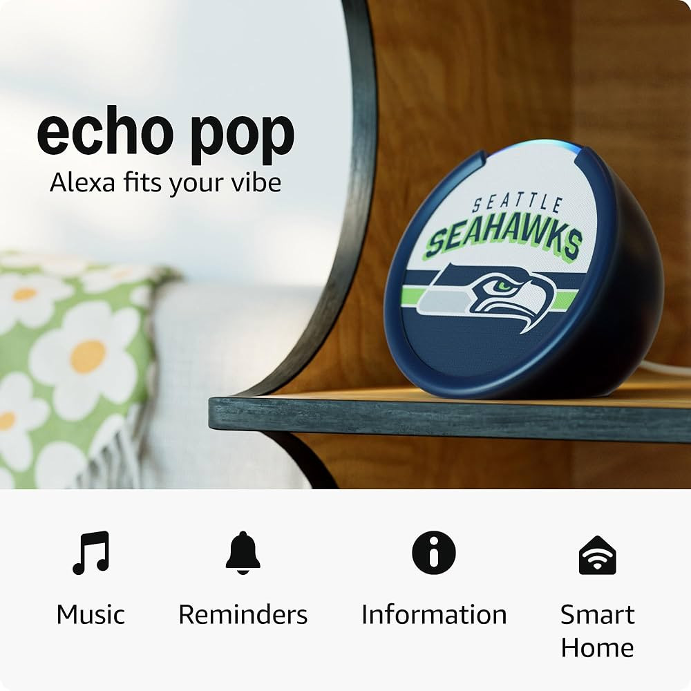 Amazon Echo Pop (newest model) | Officially Licensed NFL Limited-Edition | Seattle Seahawks ('25-... | Amazon (US)