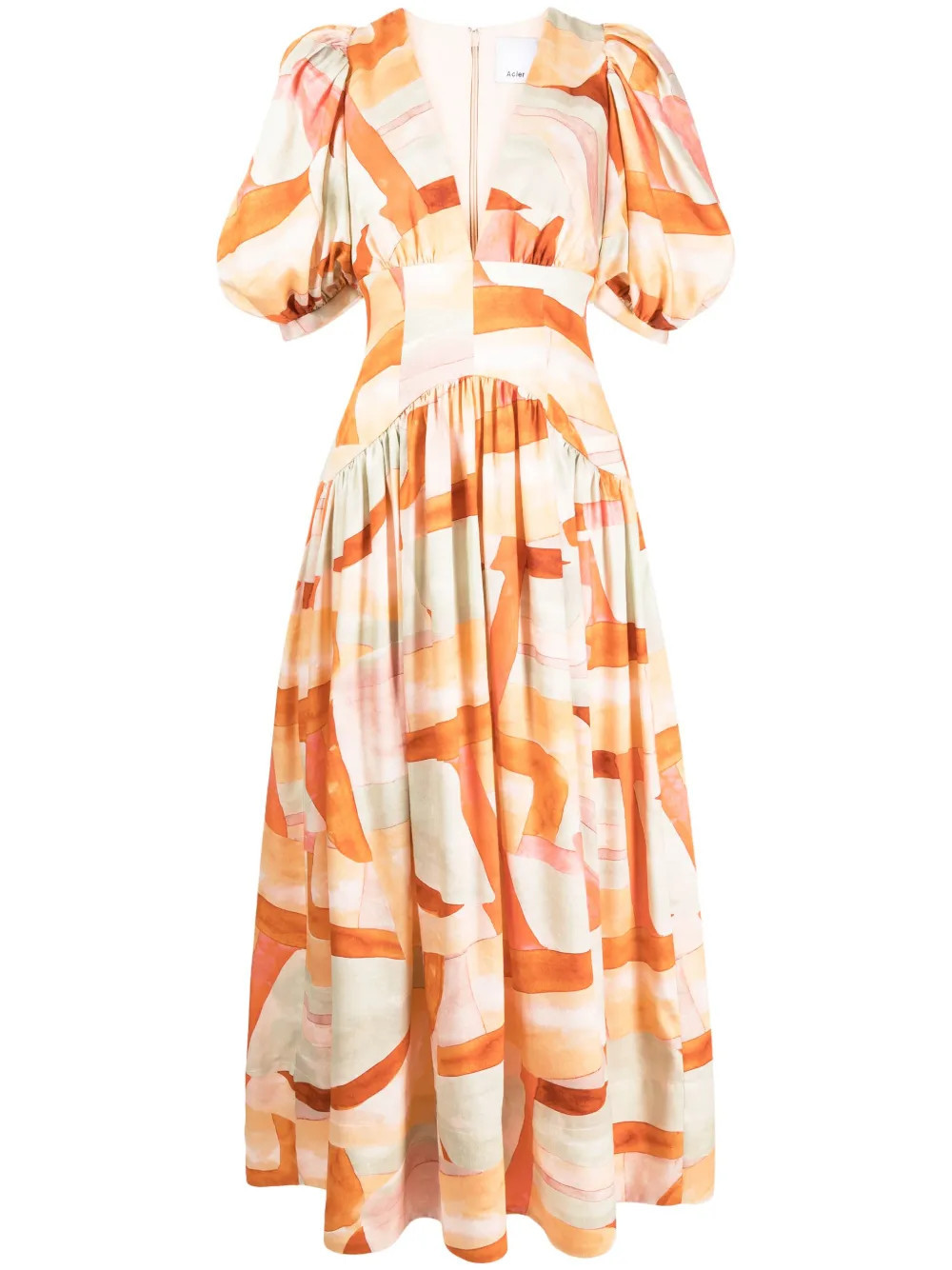 Acler Princeton abstract-pattern print dress - Multicolour | Farfetch Global