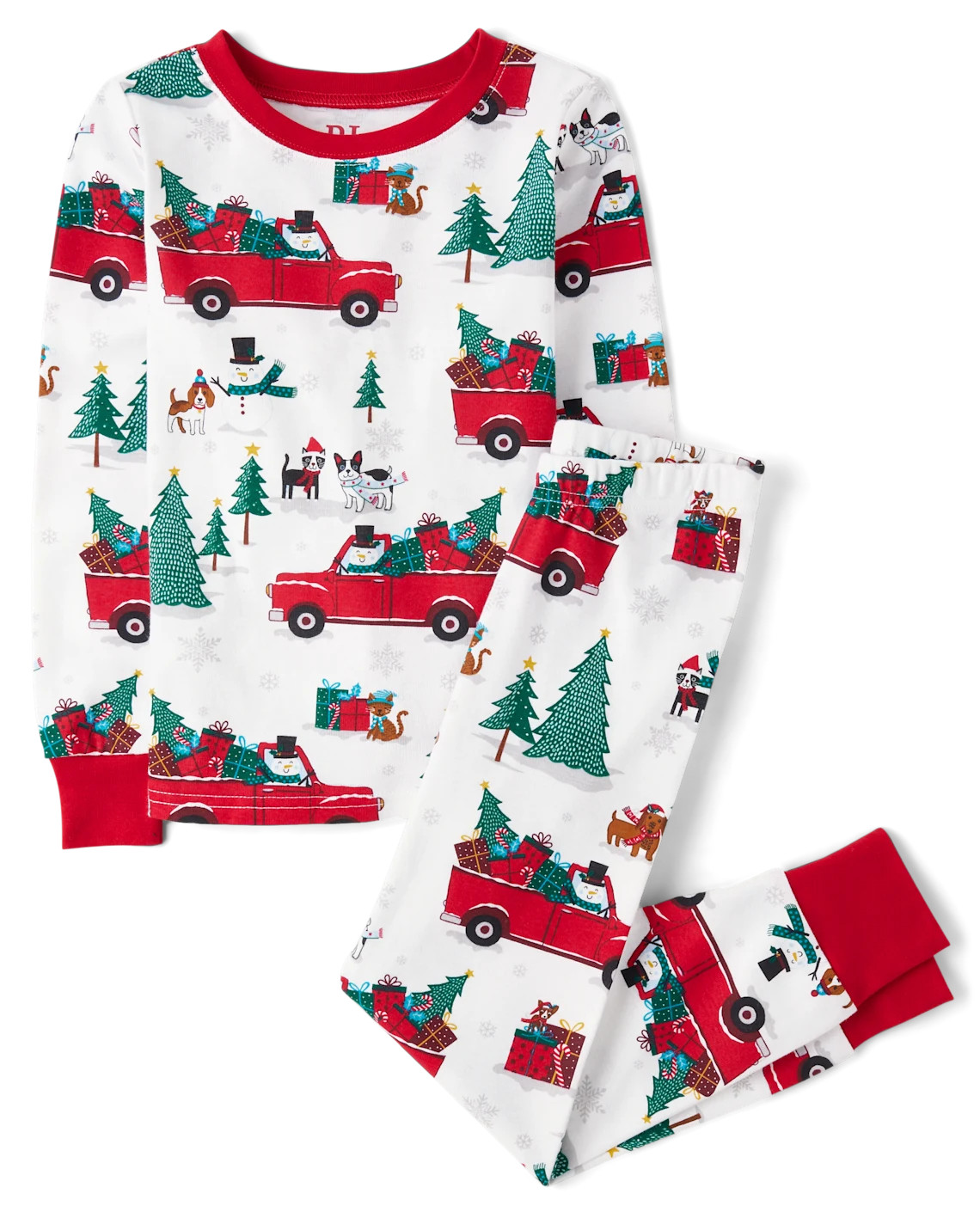 Unisex Kids Matching Family Truck Snug Fit Cotton Pajamas - white | The Children's Place