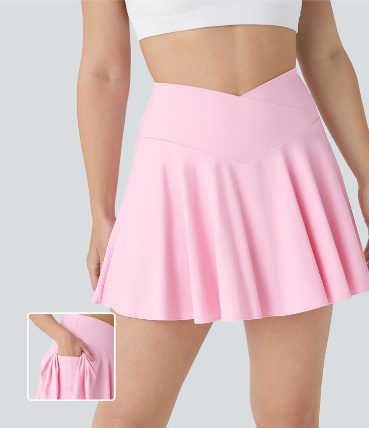 Women’s Softlyzero™ Airy Comfy High Waisted Crossover 2-in-1 Side Pocket Flare Cool Touch Ten... | HALARA