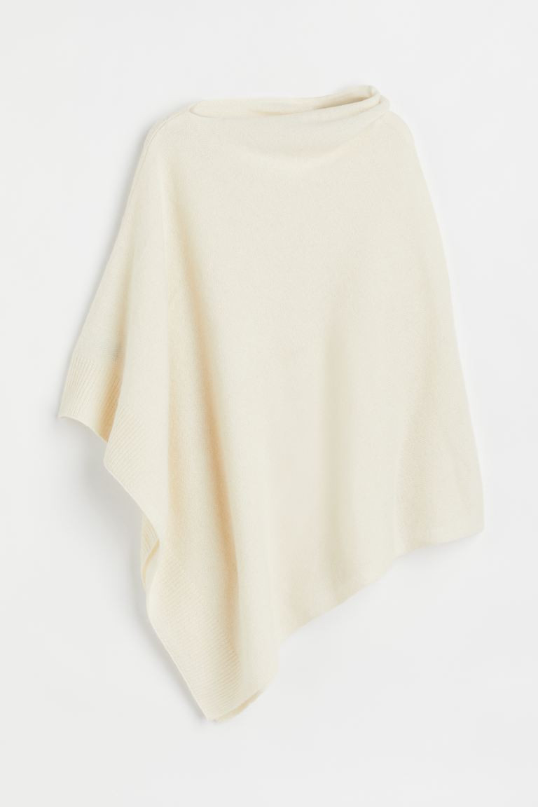 Fine-knit Cashmere-blend Poncho - Cream - Ladies | H&M US | H&M (US + CA)