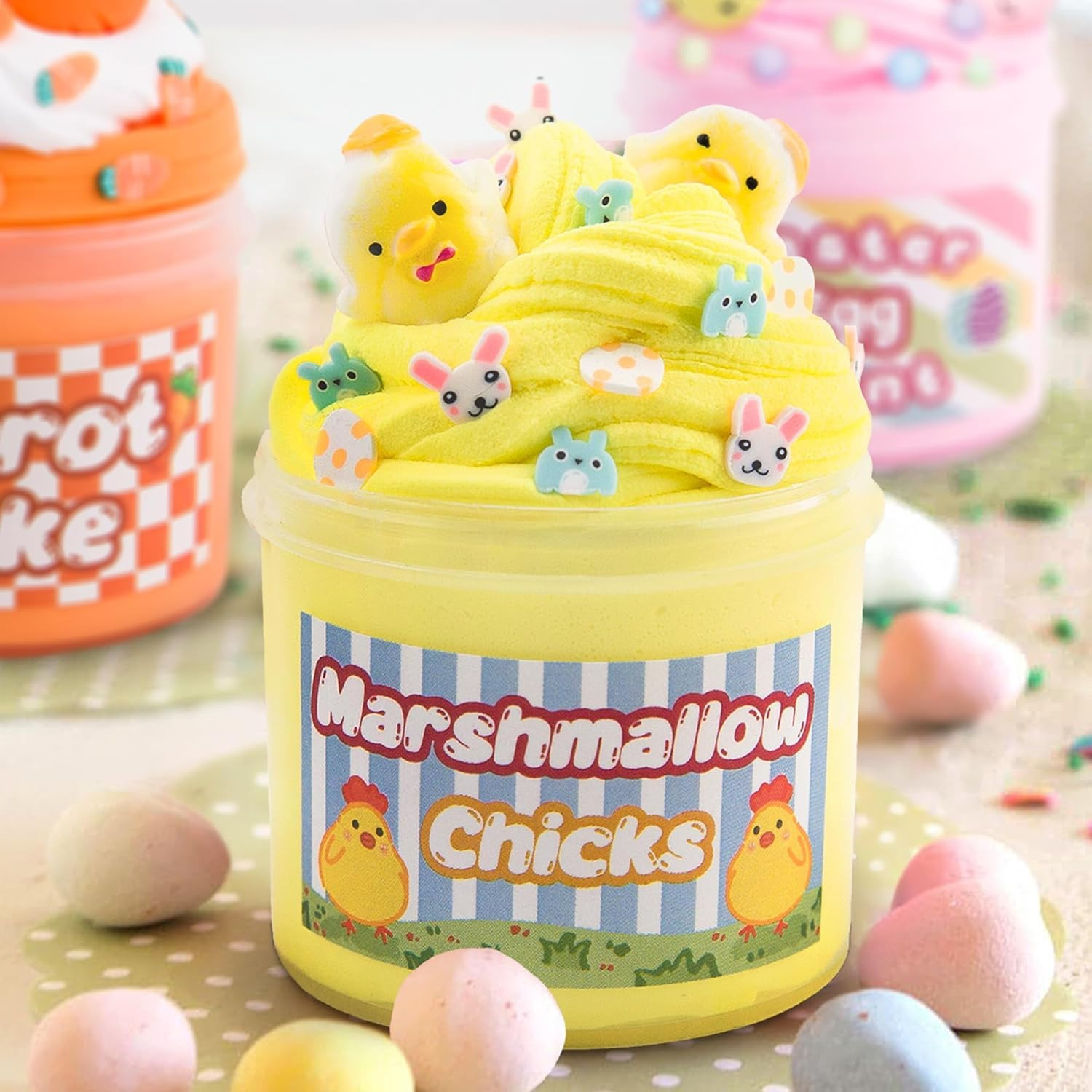 Easter Basket Stuffers - 4 Pack Kit of Eggs Filled with Slime and Charms - Prefilled Eggs with To... | Amazon (US)