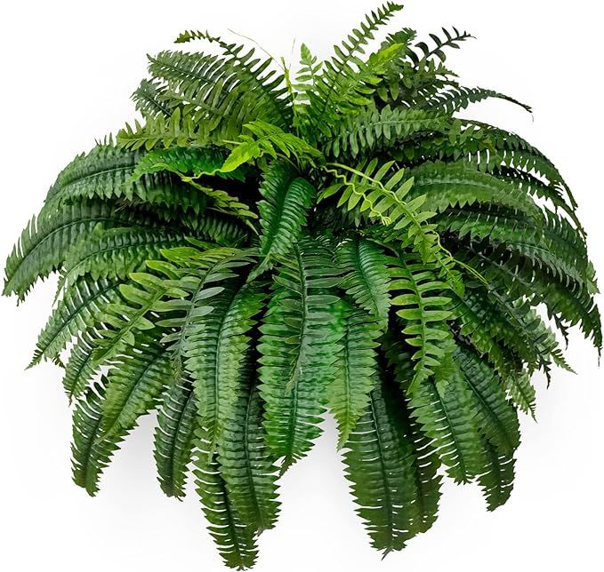 BANNINEO Single Silky Artificial Boston Fern Bush, 48Inch Artificial Plants, Suitable for Decorat... | Amazon (US)