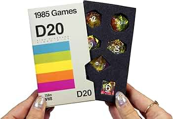 1985 Games VHS Rainbow Handmade Resin Sharp Edge D&D Dice Set of 7 for Dungeons & Dragon, Set for... | Amazon (US)