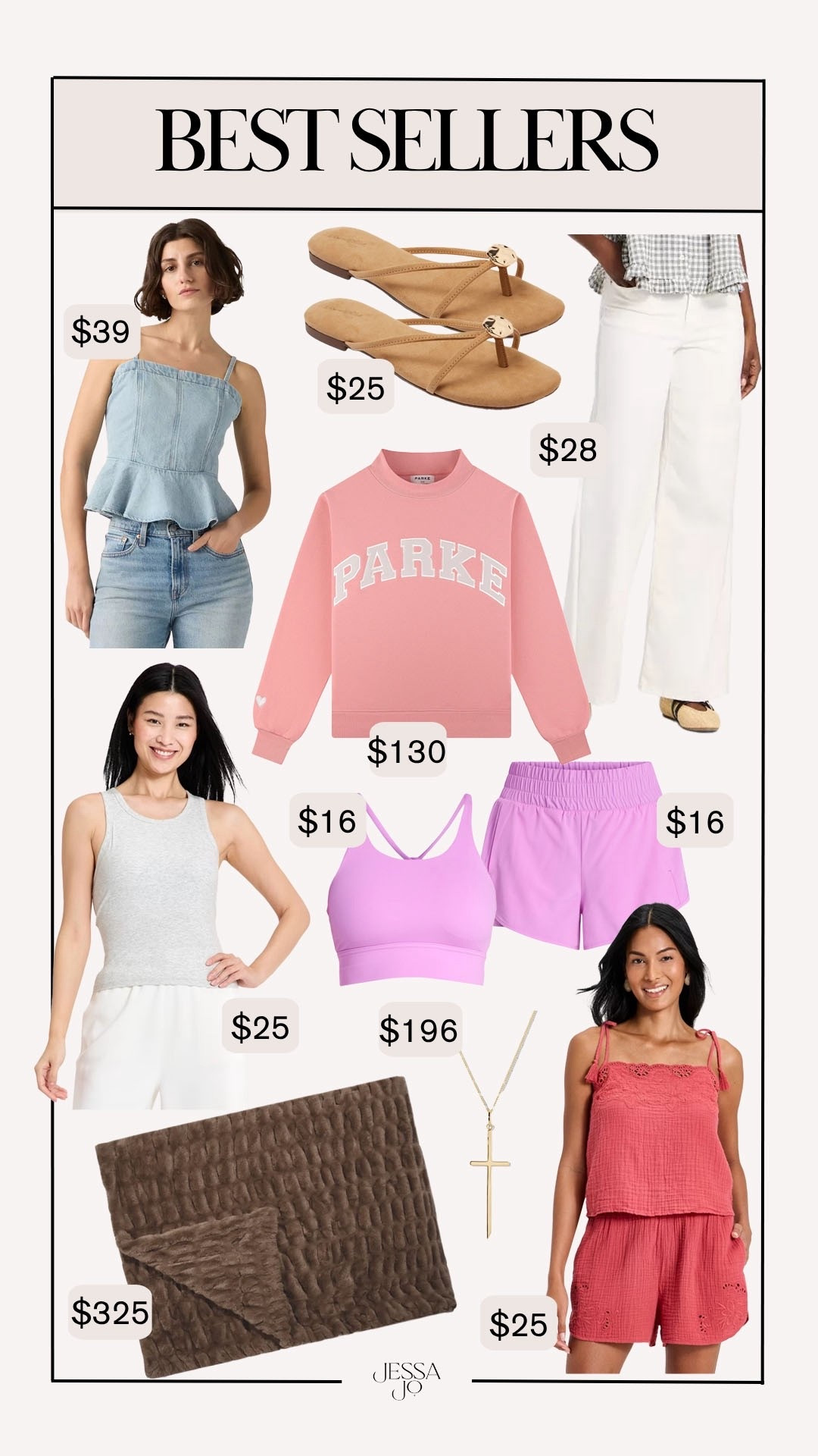 Weekly best sellers. This week’s best sellers. Parke sweatshirt. Levi’s denim peplum top. Target white jeans. Target designer inspired sandals. Walmart fashion. Walmart active matching set. Target gauze summer top. Cozy blanket. Favorite cross necklace  

#LTKActive #LTKSeasonal #LTKootd