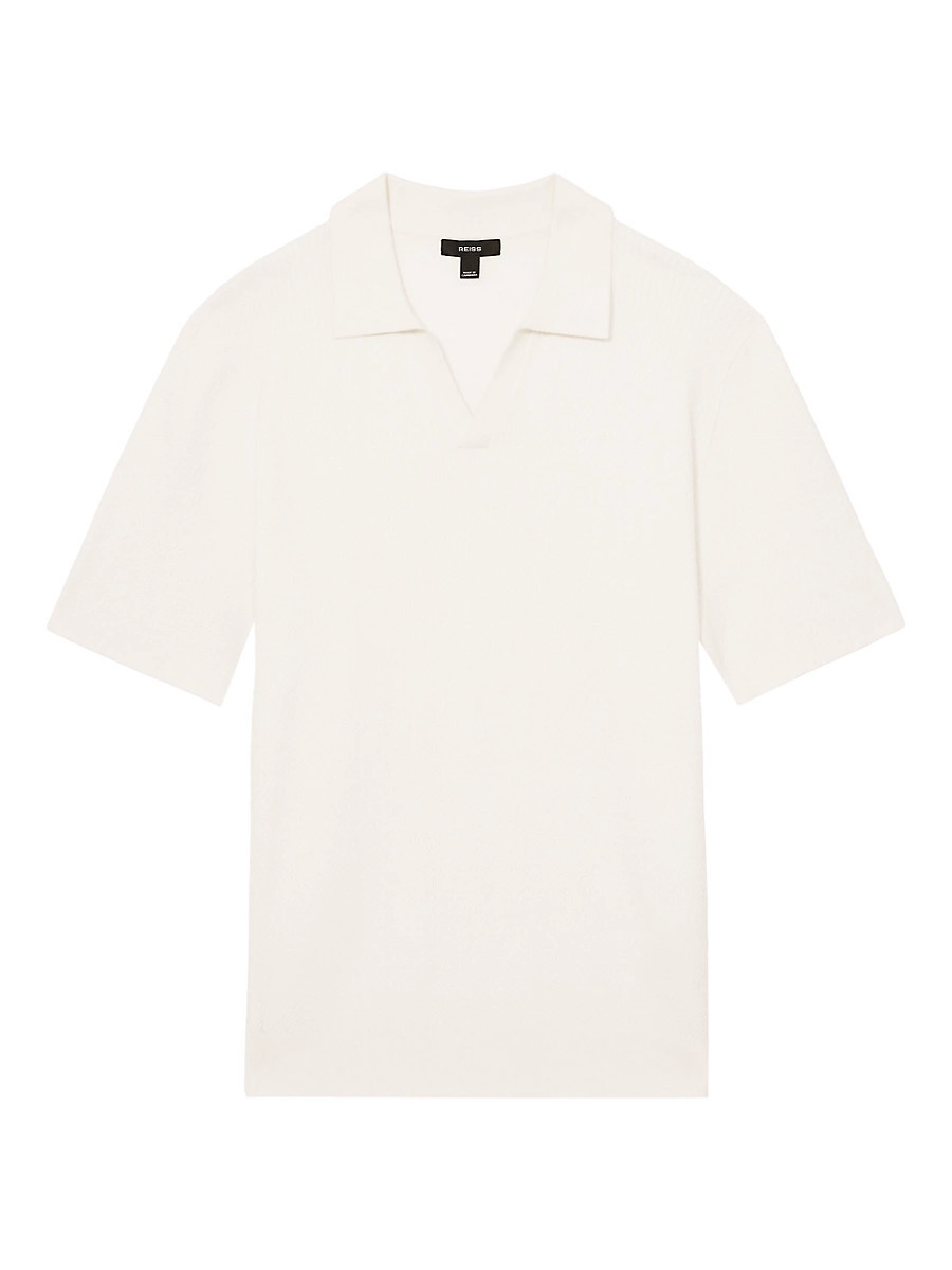 Men's Tyne Textured Polo Shirt - White - Size XXL | Saks Fifth Avenue