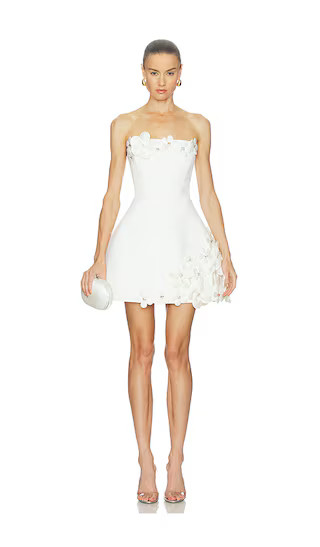 Estelle Floral Strapless Mini Dress in White | Revolve Clothing (Global)