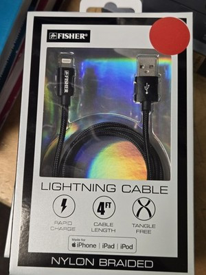 Brand New MFi-Certified Fisher Apple Lightning Cable 4 Ft Color Black | eBay CA