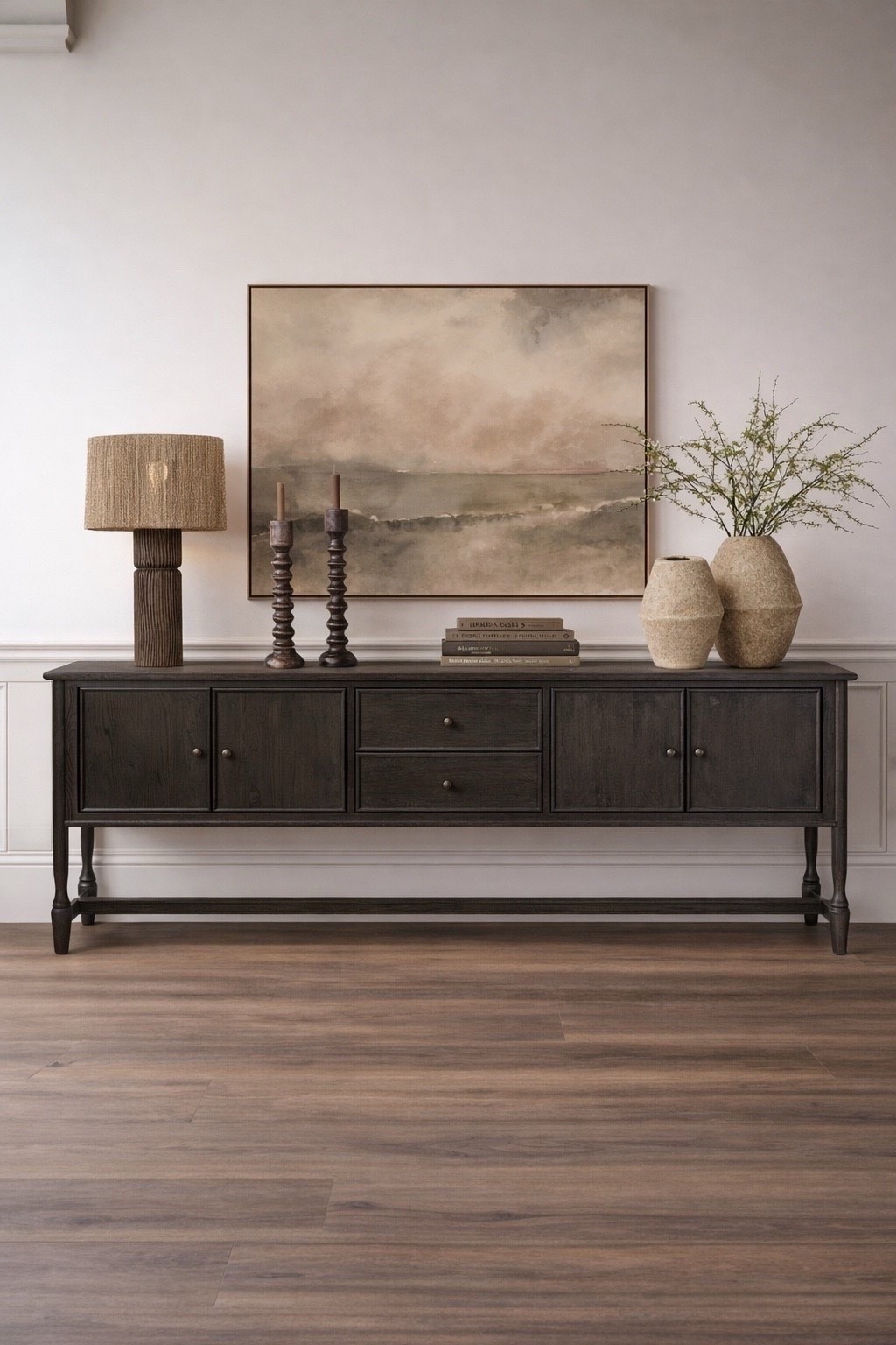 The prettiest sideboard styling! I love the shape of this sideboard—providing functional storage while also remaining  airy and light. This accents are organic and add dimension to the space too! 

#LTKSaleAlert #LTKHome