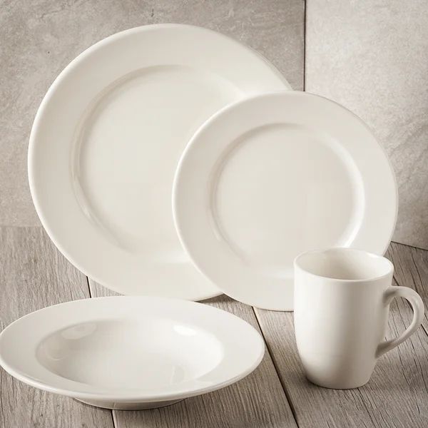 Warm White 4 Piece Place Setting, Service for 1 | Wayfair North America