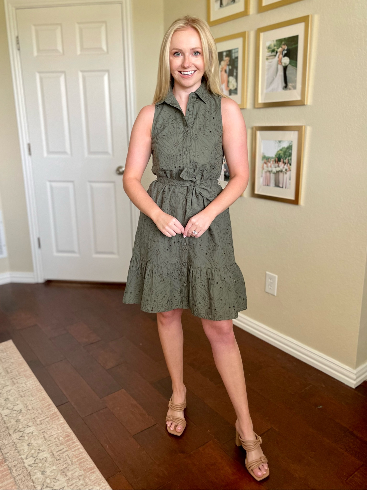 Wearing an XSP in dress | eyelet dress, olive green dress, work dress, summer dress, workwear 

#LTKworkwear #LTKSeasonal #LTKFind