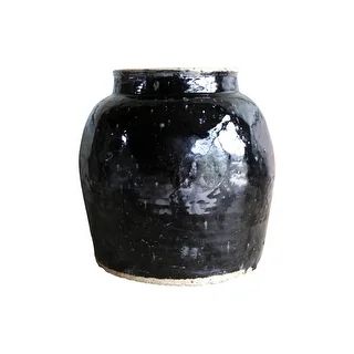 Lily's Living Large Vintage Oil Pot With Black Glaze, 11 Inch Tall (Size & Finish Vary) | Bed Bath & Beyond