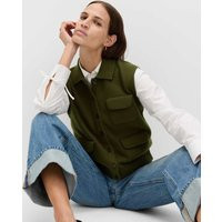 M&S Cotton Rich Pocket Knitted Waistcoat Dark Khaki | Marks & Spencer (UK)