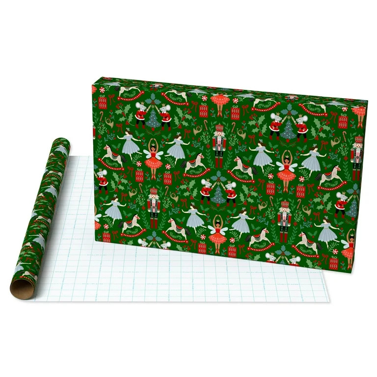 Green Nutcracker Christmas Wrapping Paper, 160 sq ft, by Holiday Time | Walmart (US)