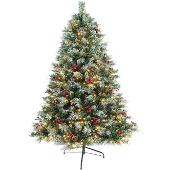 Prelit Christmas Tree with Lights 6ft - Premium Artificial Christmas Tree, with 874 Branch Tips a... | Amazon (US)