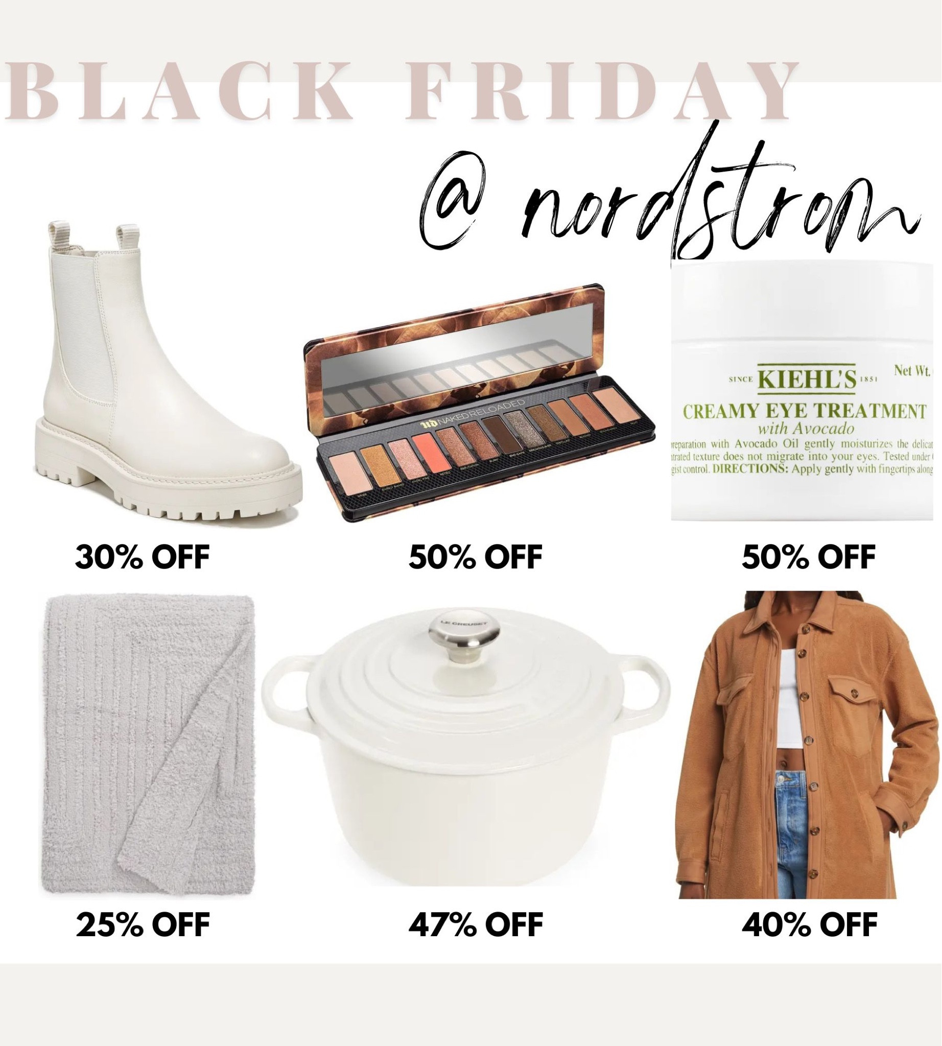 Black Friday Deals at Nordstrom

Sale alert, gift guide, shacket, eyeshadow sale, Chelsea boots, barefoot dreams, le creuset, gifts for her

#LTKbeauty #LTKhome #LTKCyberweek