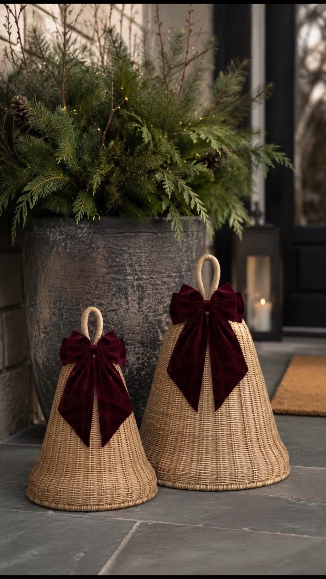 These oversized wicker Christmas bells have been one of my favorite holiday finds. The velvet bows make them feel high end, and they’re perfect for front porch decor or styling next to planters.

#LTKSaleAlert #LTKHome