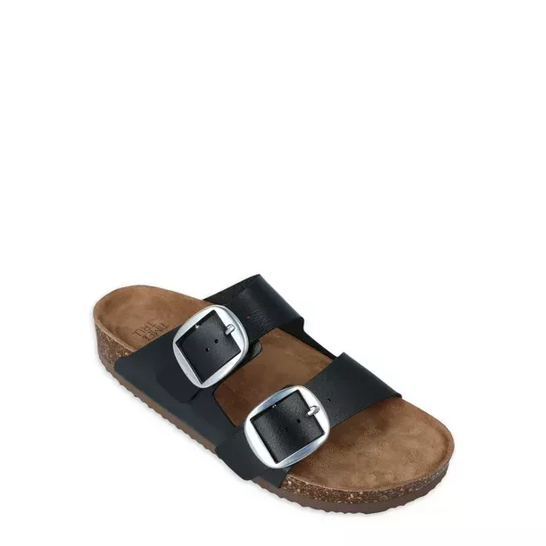 Time and Tru Women's Strappy Comfort Sandals - Wide Width Available 