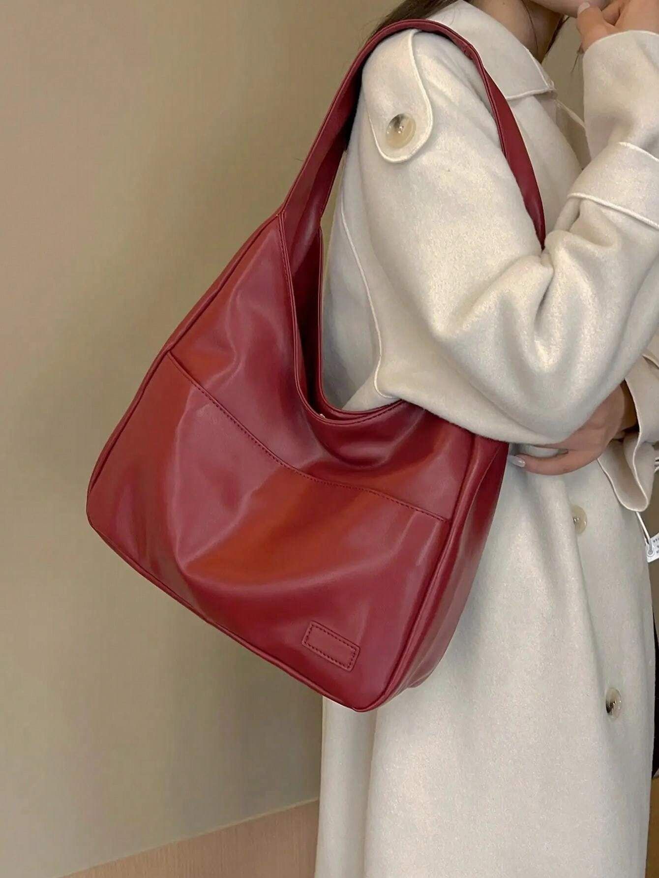 Lightweight,Business Casual Versatile Retro Style Lazy Wind Shoulder Bag, Fashionable Bucket Bag ... | SHEIN