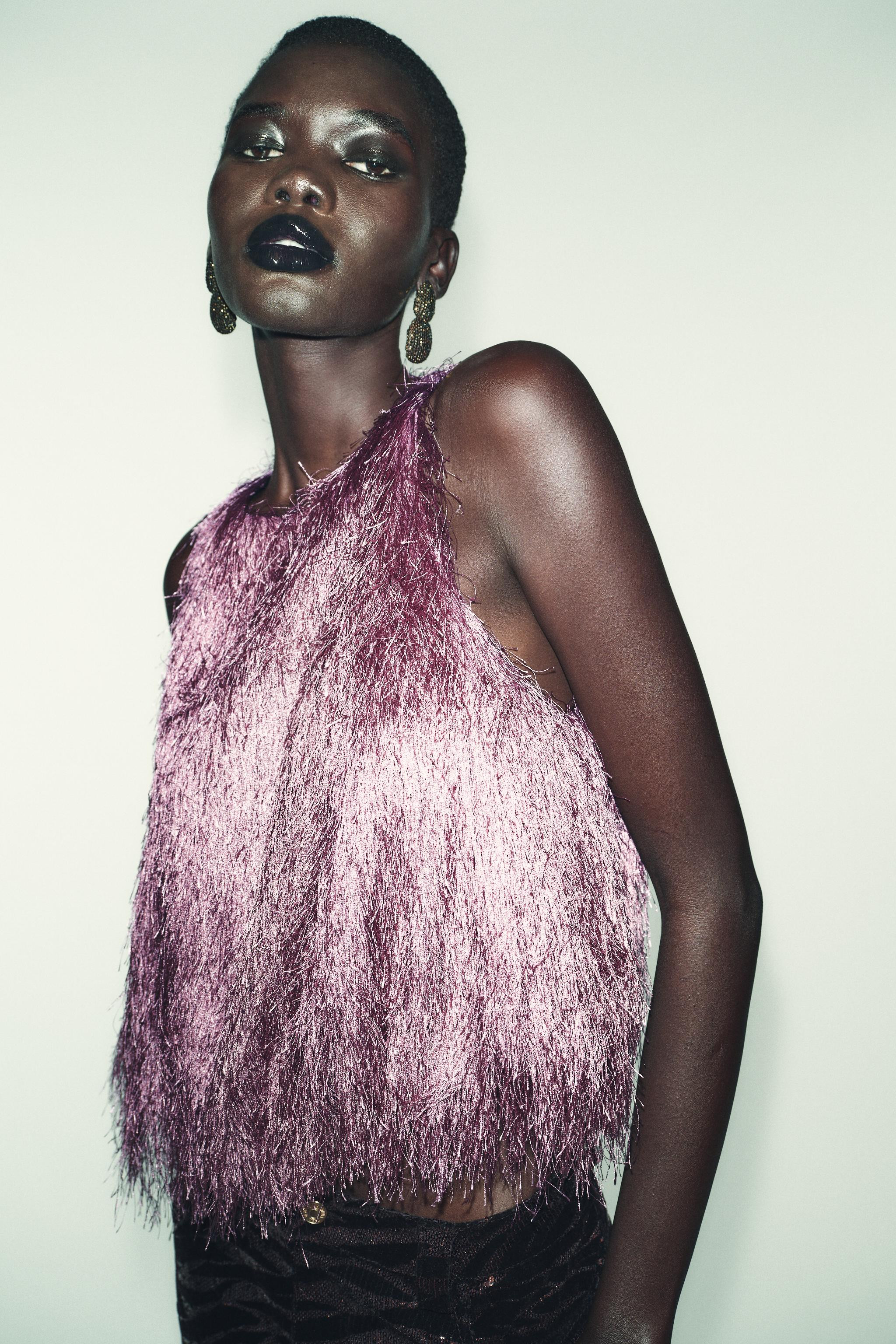 FRINGED BALLOON TOP | Zara US