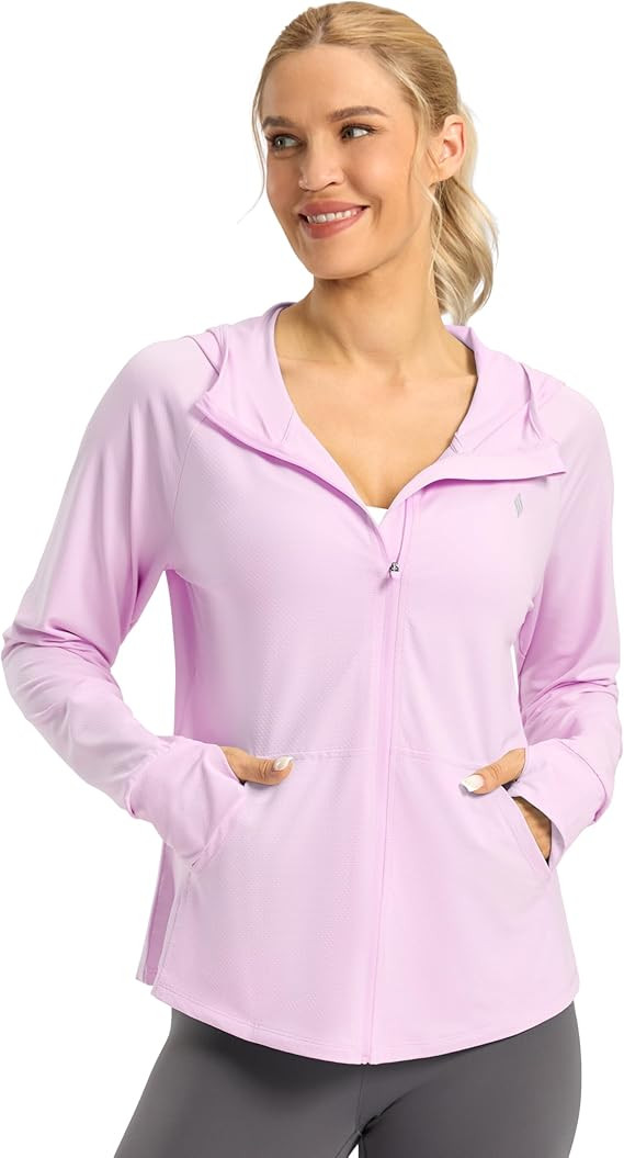 SANTINY Women's UPF 50+ UV Jacket Sun Protection Zip up Hoodie Lightweight Summer SPF Long Sleeve... | Amazon (US)