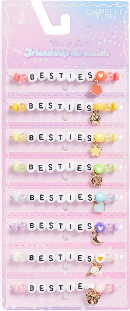 Capelli New York Kids' Tear & Share 8-Pack Assorted Best Friends Bracelet Set | Nordstrom | Nordstrom
