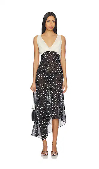 Dorothy Maxi Dress in Black And Cream Polka Dot | Revolve Clothing (Global)