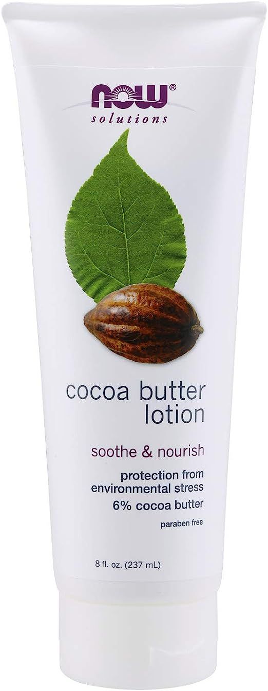 NOW Solutions, Cocoa Butter Lotion for Dry and Flaky Skin, with Aloe Vera, Allatonin and Almond O... | Amazon (US)