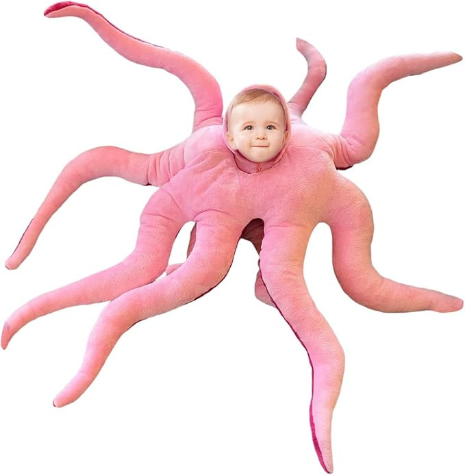 XKCL Baby Octopus Costume, Giant Octopus Stuffed Animal Cute Octopus Wearable Baby Costume - Fami... | Amazon (US)