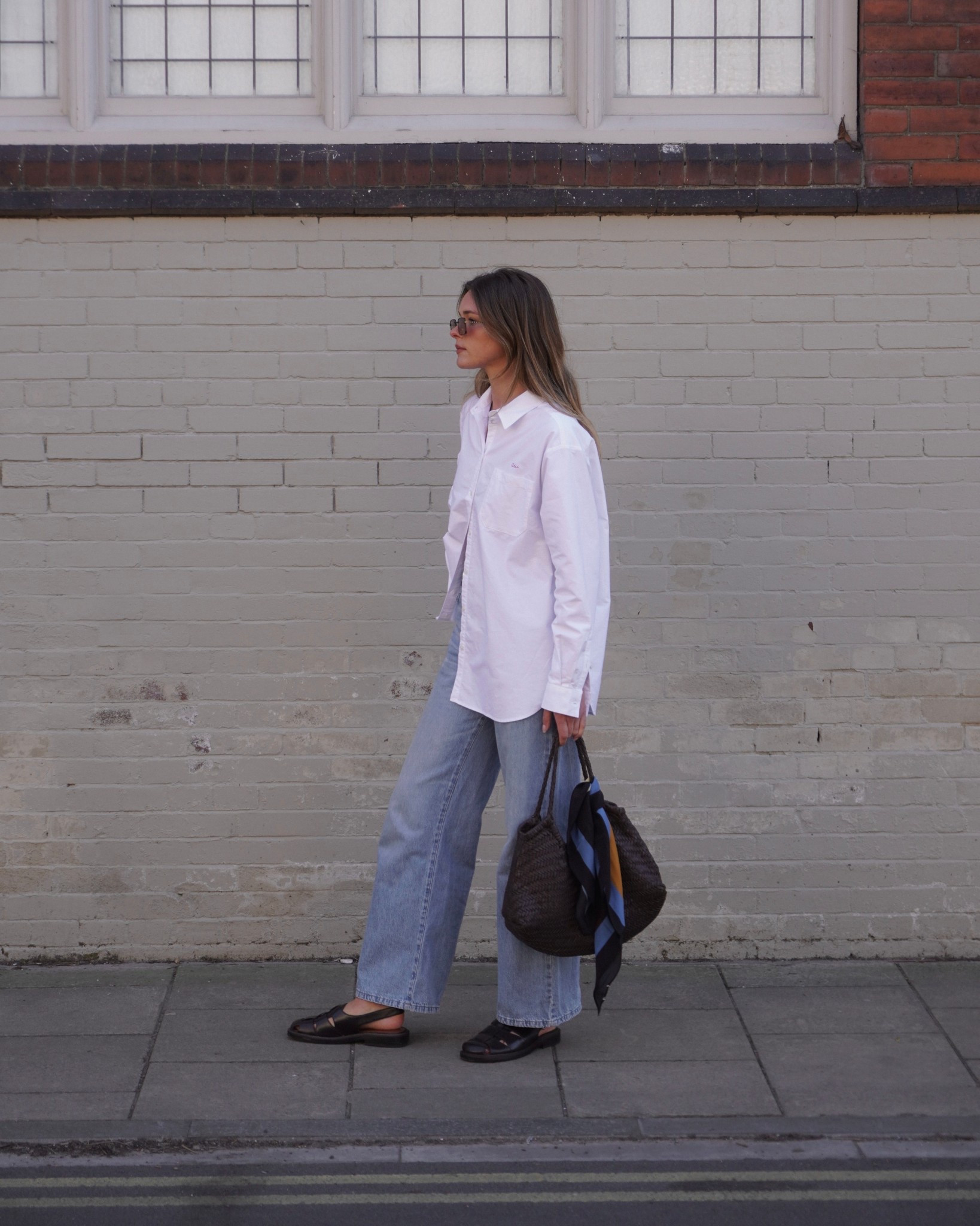 Spring outfit, white shirt, blue jeans, fisherman sandals, woven bag, brown bag, river island, Zara, Sezane, sunglasses, minimal outfit, summer style 



#LTKspring #LTKuk #LTKsummer