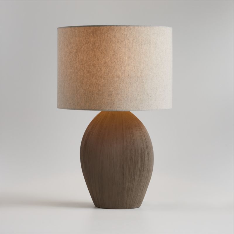 Alura Medium Brown Ceramic Table Lamp | Crate & Barrel | Crate & Barrel