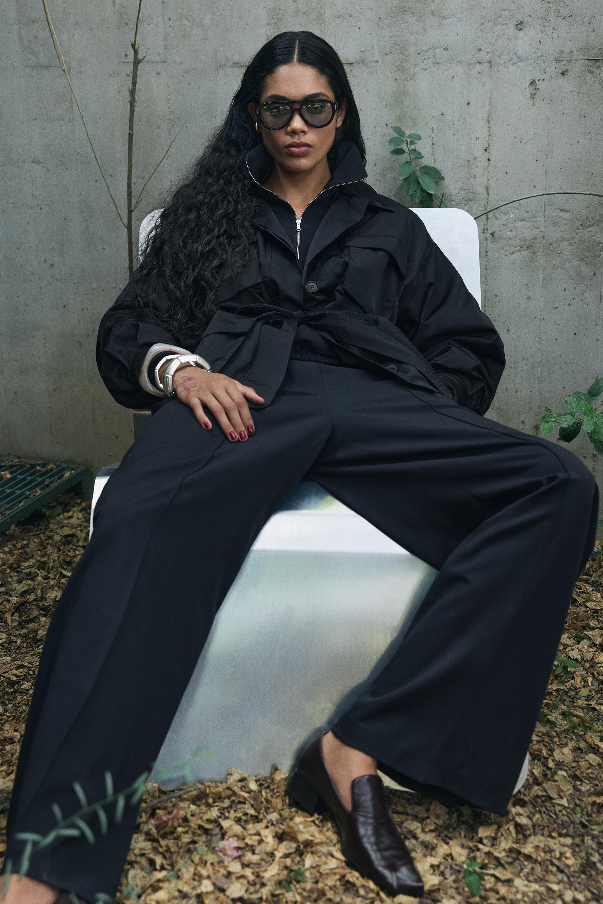 Zara - Zw Collection Belted Jacket - Black - L - Woman | Zara US