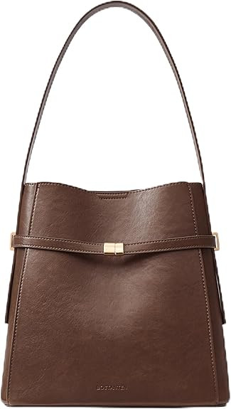 BOSTANTEN Bucket Bag Soft Vegan Leather Purses for Women Trendy Shoulder Handbags with Separate P... | Amazon (US)