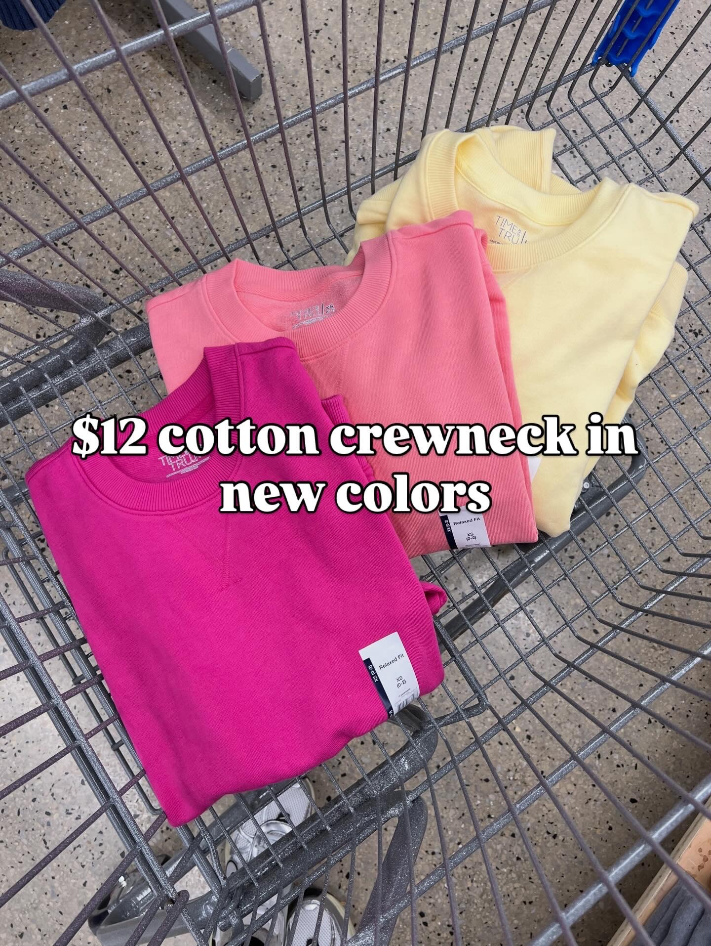 I’m not ready for brights yet but I did spot our favorite cotton crewneck in these new colors! #walmartfashion 

#LTKFindsUnder100 #LTKFindsUnder50