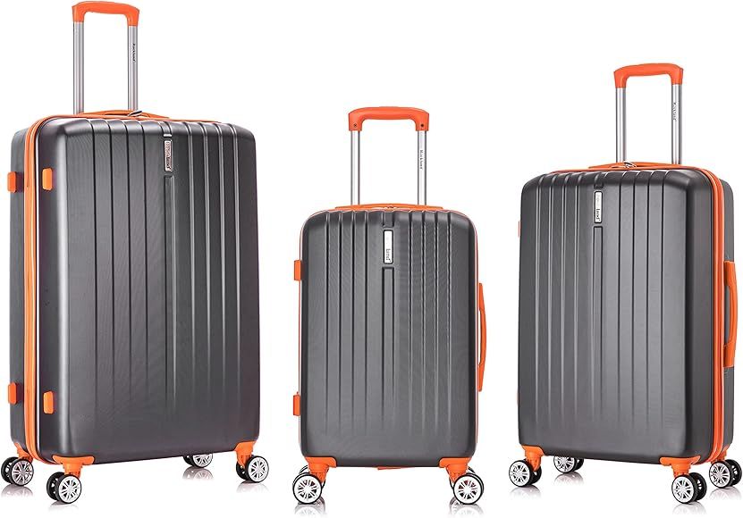 Rockland Malibu Hardside Spinner Wheel Luggage, Charcoal, 19", 24", 28" | Amazon (US)