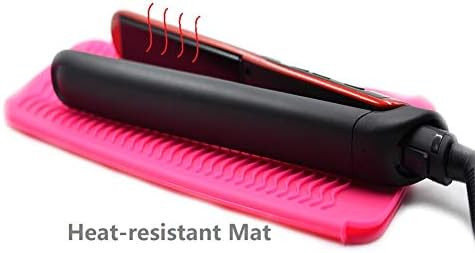 ZAXOP Resistant Silicone Mat Pouch for Flat Iron, Curling Iron,Hot Hair Tools（Hot Pink） | Amazon (US)