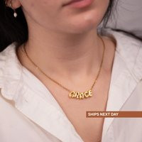 Custom Bubble Name Necklace - Personalized 3D Letter Necklace, Gold Jewelry, Dainty Gift For Kids, Girls & Mom, Christmas Gifts Her | Etsy (US)