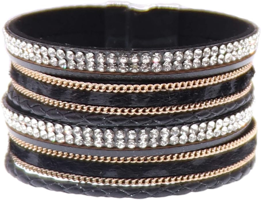 KSQS Tree of Life Leather Multi-Layer Wraps Bracelet,Boho Wide Buckle Wristband Bangle,Braided Cu... | Amazon (US)