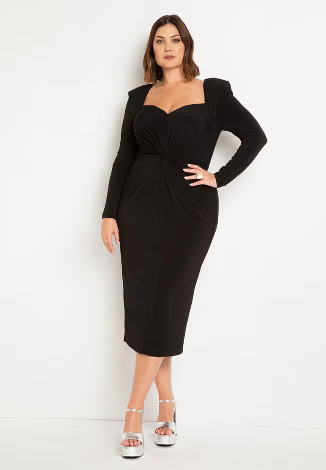 Twist Bodice Fitted Dress | Eloquii