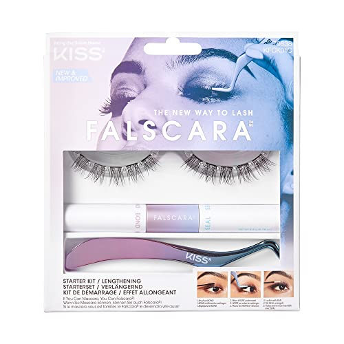KISS Falscara DIY Lash Extension Starter Kit 10 Reusable Featherlight Eyelash Lengthening Wisps, Applicator, Bond & Seal | Amazon (UK)