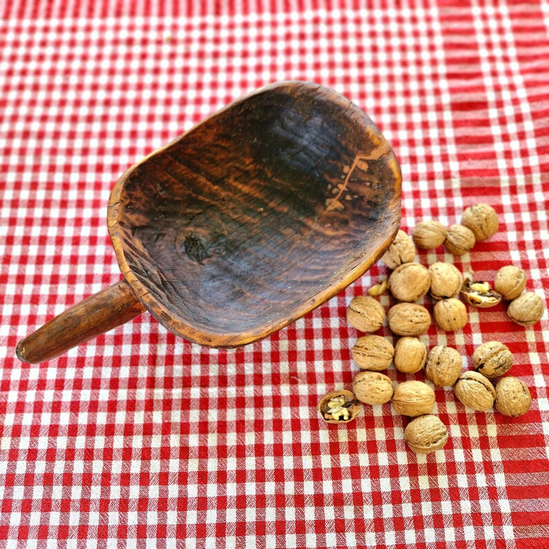 Vintage Hand Carved Wooden Scoop – Rustic Dough Bowl -primitive Kitchen Decor -tax Included - E... | Etsy (US)